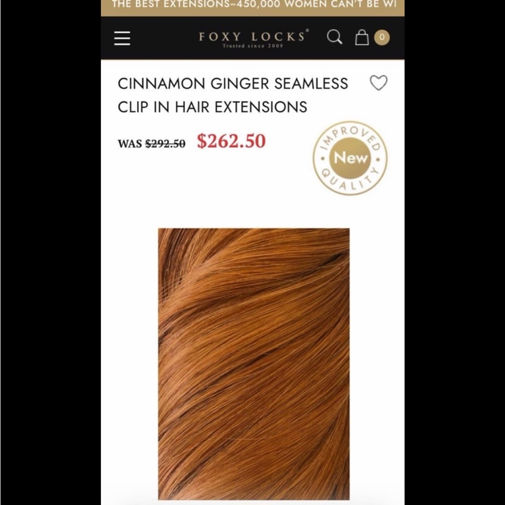 Foxy Locks Cinnamon Ginger 16” clip in hair extensions